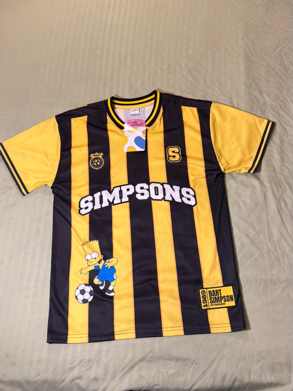 Simpsons Kids' Yellow & Black Bart Simpson Soccer Jersey
